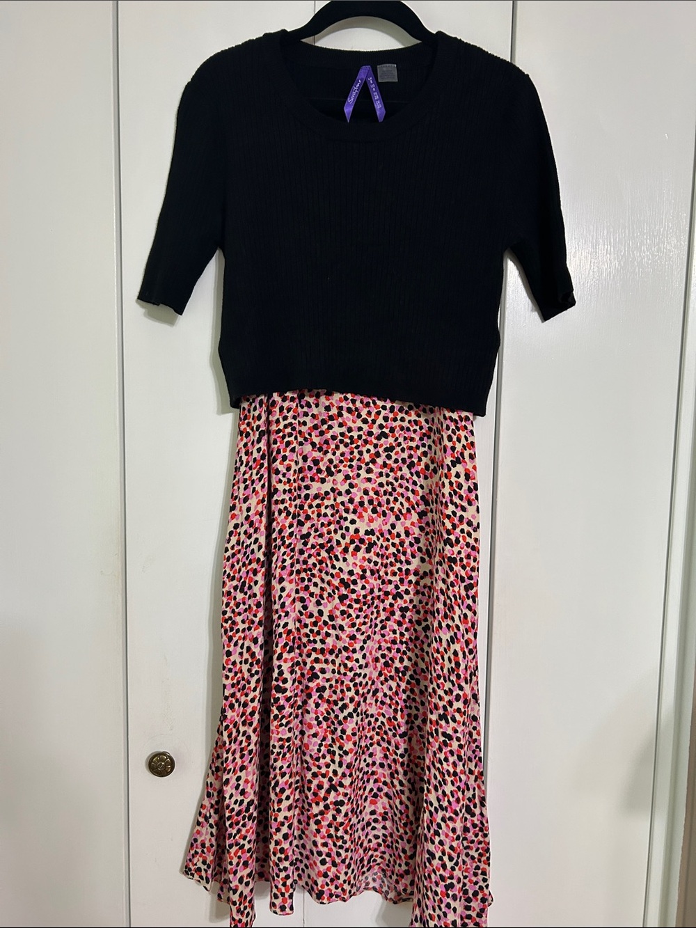 Seraphine maternity dress with knit topper
